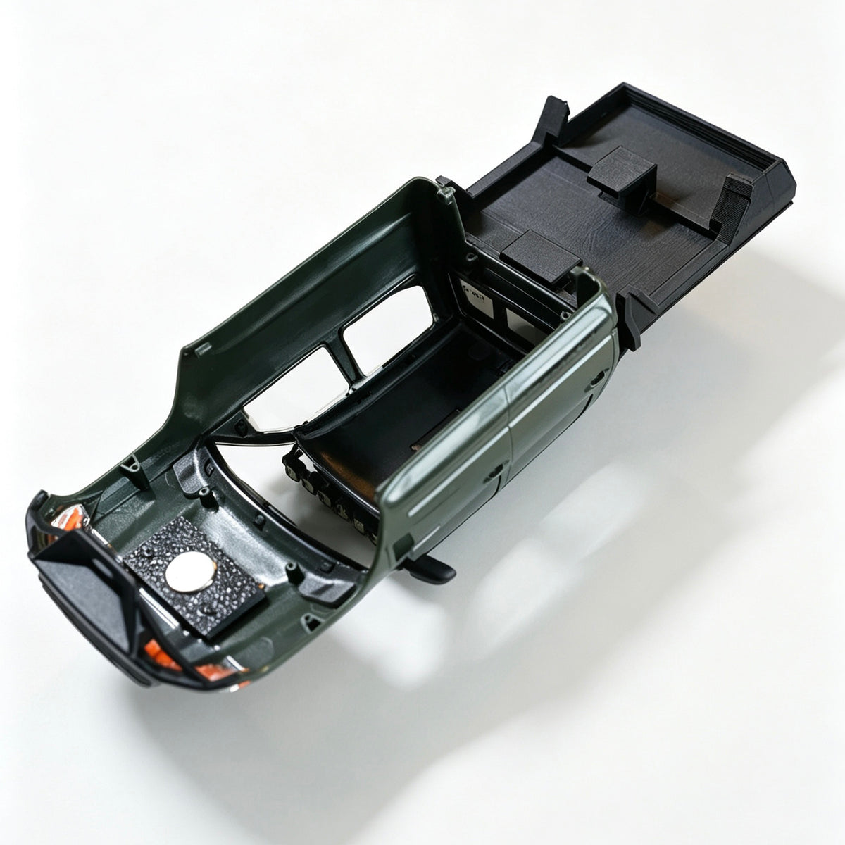 Hobbydetails 1/30 Toyota Classic UV Sticker/Topper Camper Shell/Body Mount Tire Wheel Set for SCX30 Tacoma Cars