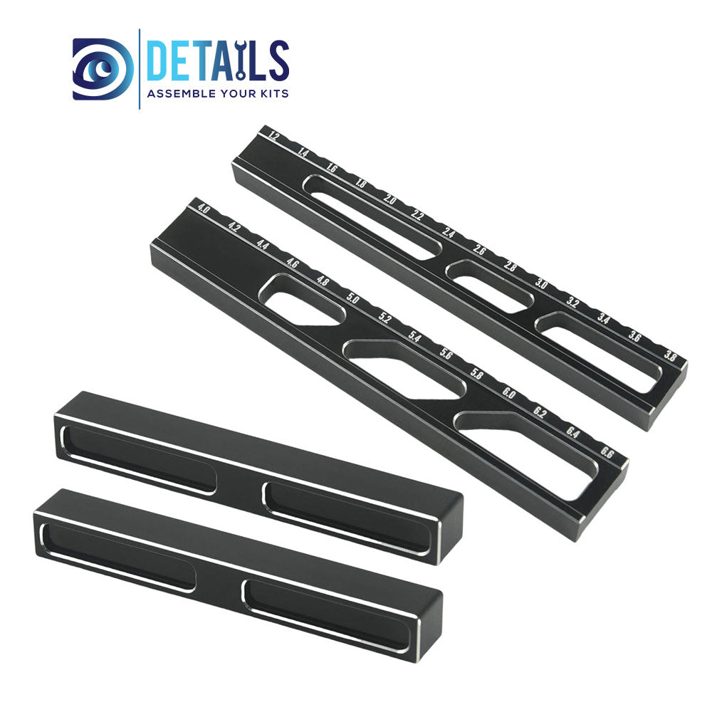 RC Car Tool 10mm Ride Height Droop Gauge Adjuster Ruler Measuring for RC On-Road Drift 1.2~3.8mm / 4.0~6.6mm 4pcs