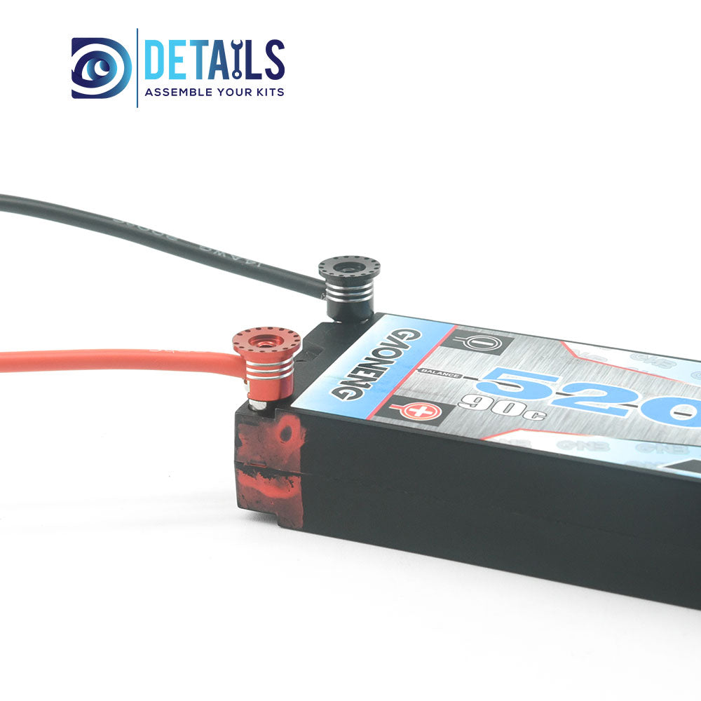 Heatsink Bullet Plug Grips with 4mm Bullets (Black/Red)