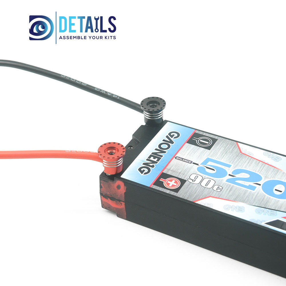 Heatsink Bullet Plug Grips with 5mm Bullets (Black/Red)