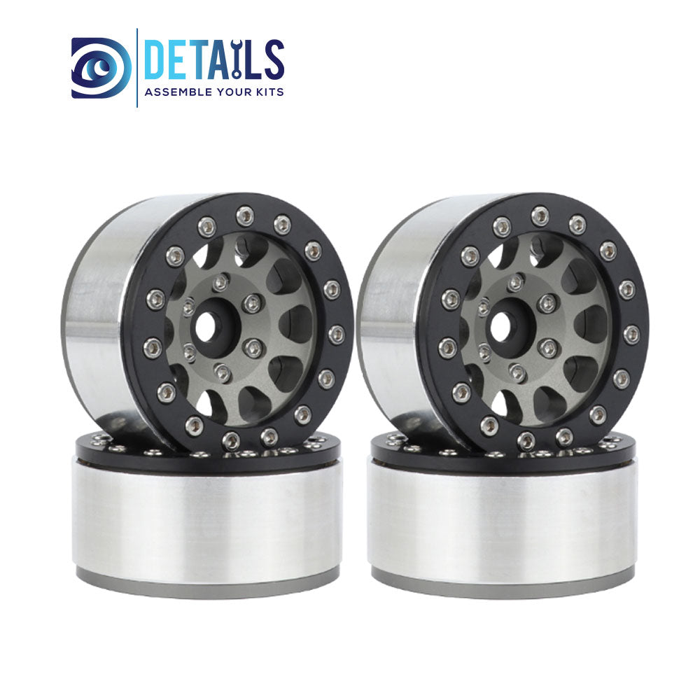 DTCW03018 1.55" Aluminum CNC BeadLock Wheels 4pcs/set 46x23mm Ti Black