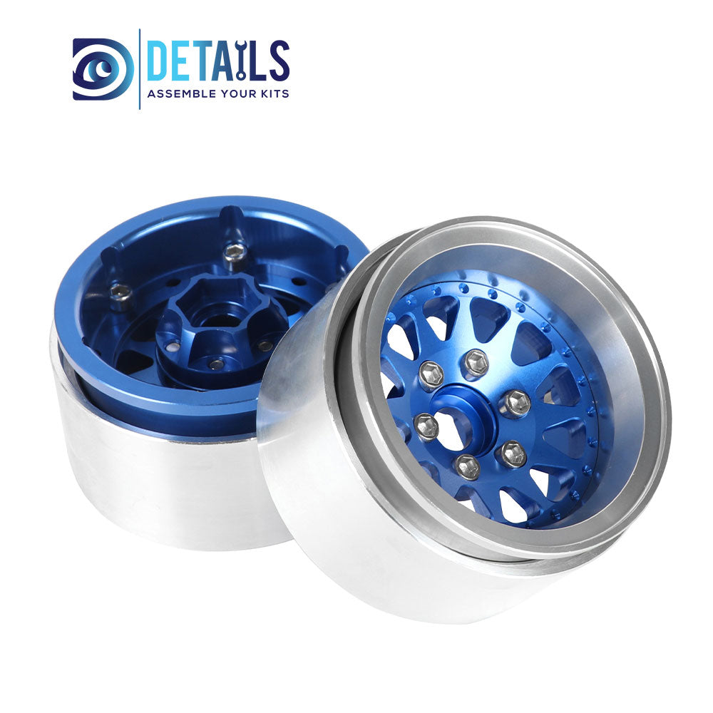 Hobby Details Offset -10mm Aluminum 1.9" Wheel Rim for 1/10 RC Crawler SCX10 Pro TRX4 VS4-10 Gen8 TRX6 CAPRA 4pcs/set A:Black B:Titanium C:Copper D:Blue