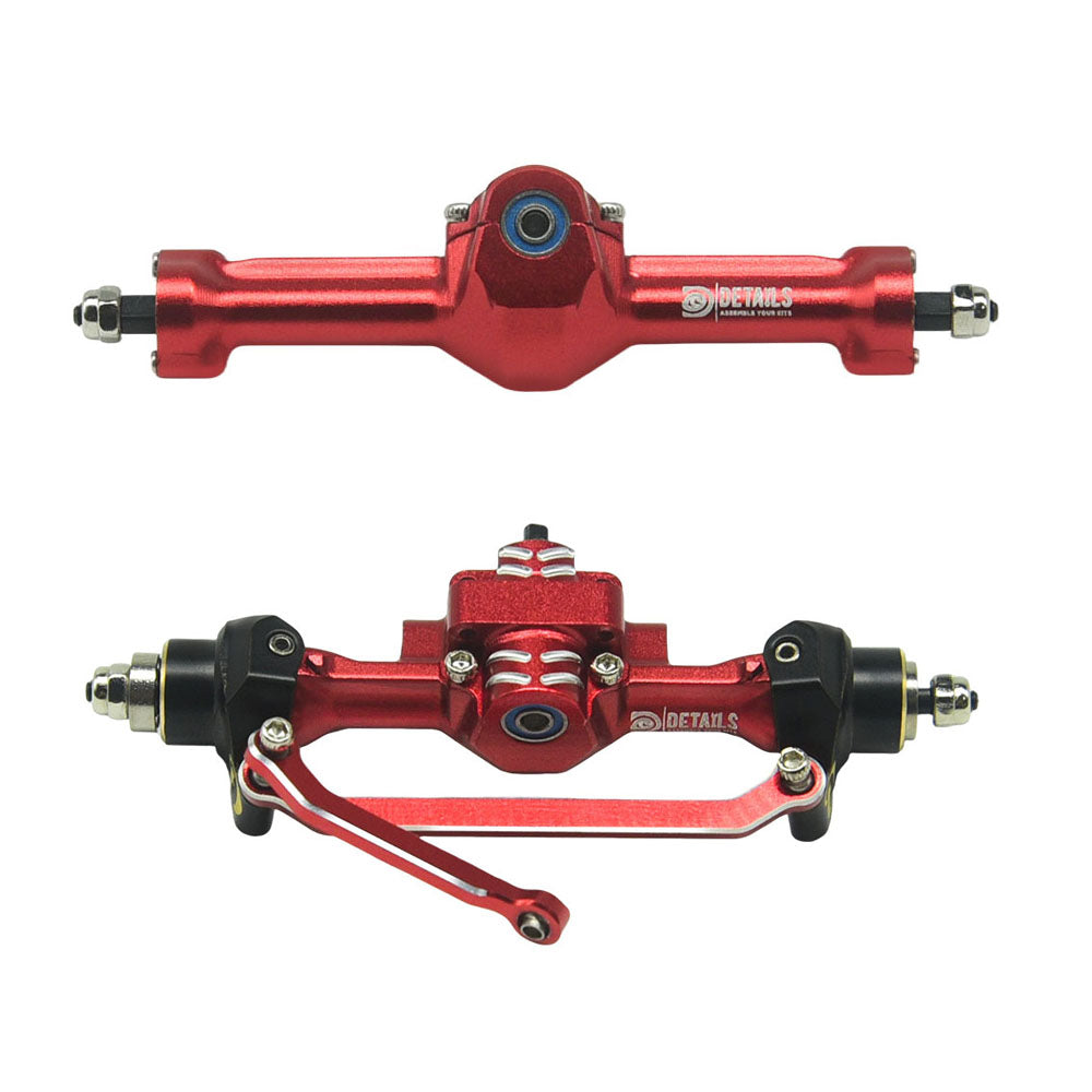 Aluminum Front Rear Axle with Brass Kunckles/Steering Link/Gear/Bearing/CVD Whole Set for SCX30 Cars Upgrade Parts