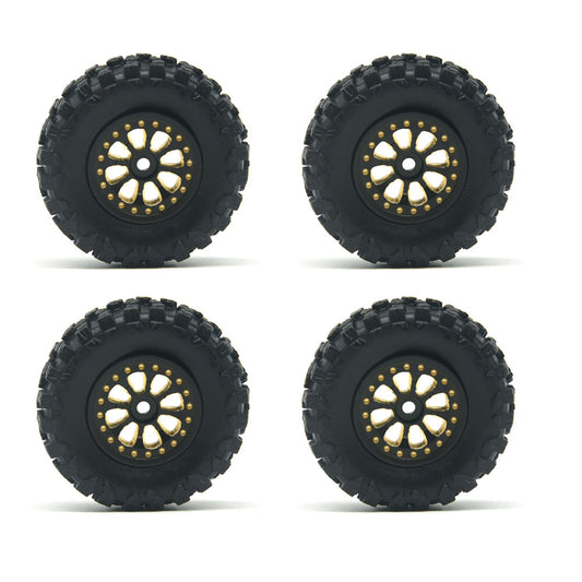 Hobby Details Brass 0.7" Wheel and Tire for SCX30 Cars Upgrade Parts 4pcs/set