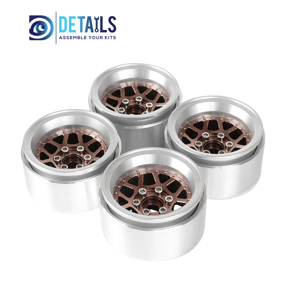 Hobby Details Offset -10mm Aluminum 1.9" Wheel Rim for 1/10 RC Crawler SCX10 Pro TRX4 VS4-10 Gen8 TRX6 CAPRA 4pcs/set A:Black B:Silver C:Titanium D:Copper