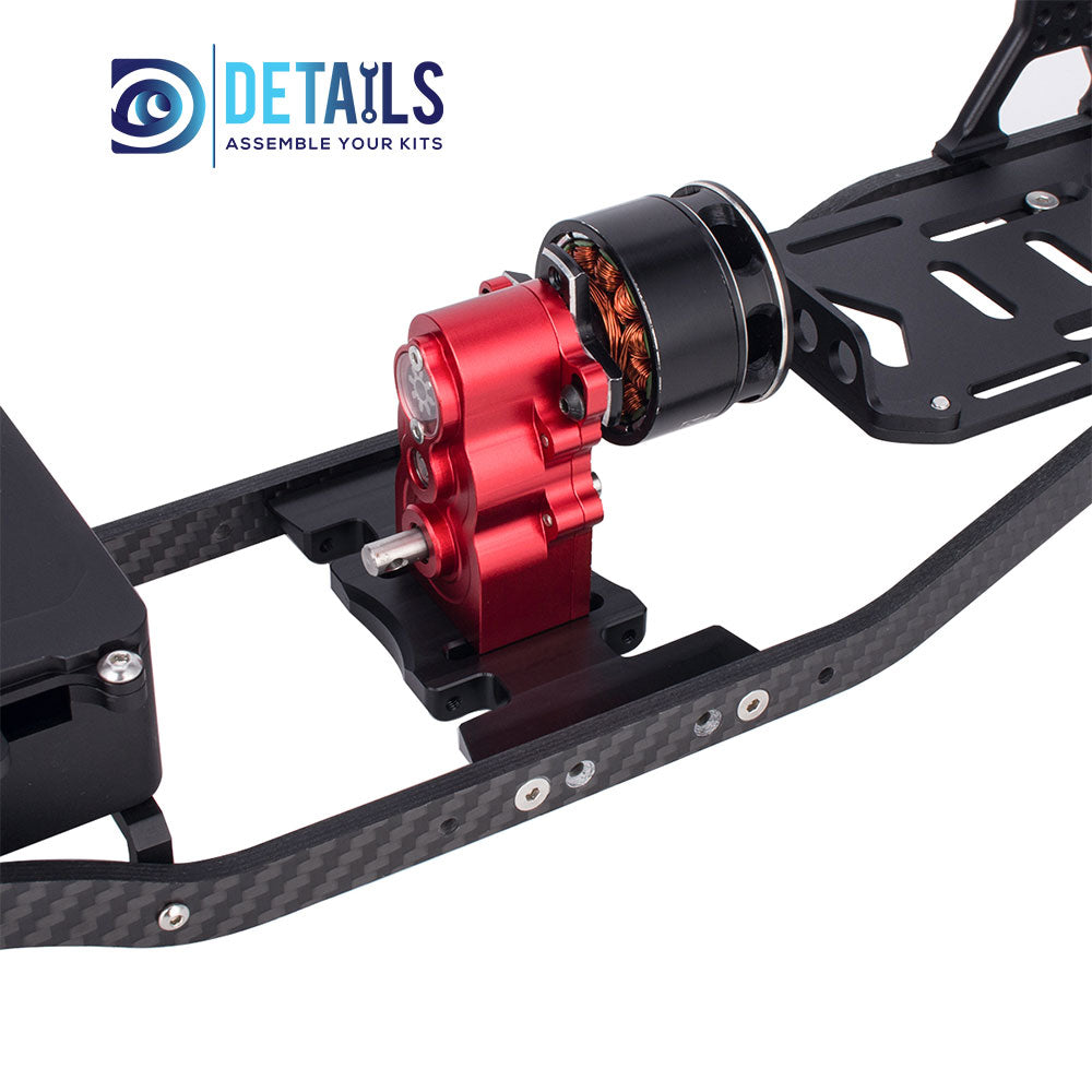 Hobby Details Aluminum CNC Vertical Gear Box High Performance Gearbox for 1/10 RC Crawler Car Upgrade Parts A:Black B:Red C:Titanium