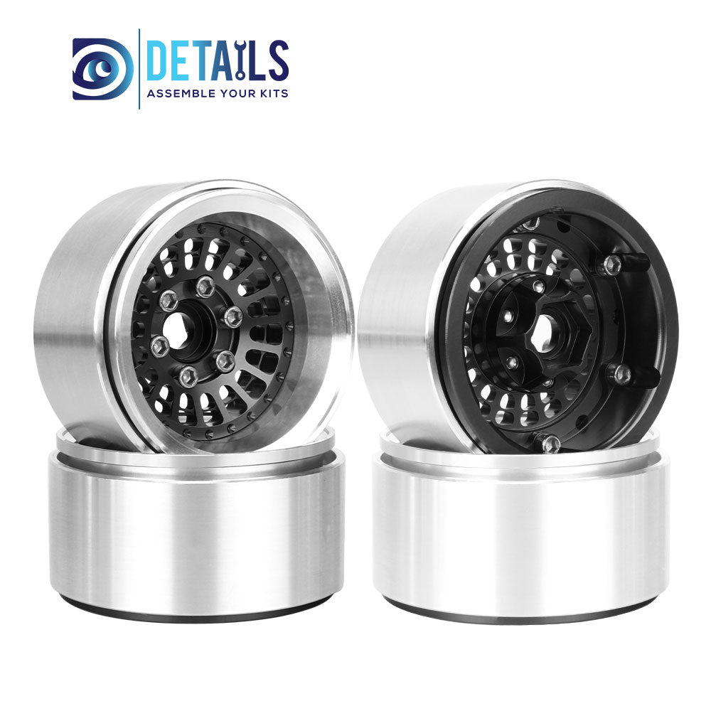 Offset -10mm Aluminum 1.9" Beadlock Wheel Rim for 1/10 RC Crawler SCX10 Pro TRX4 VS4-10 Gen8 TRX6 CAPRA 4pcs/set C