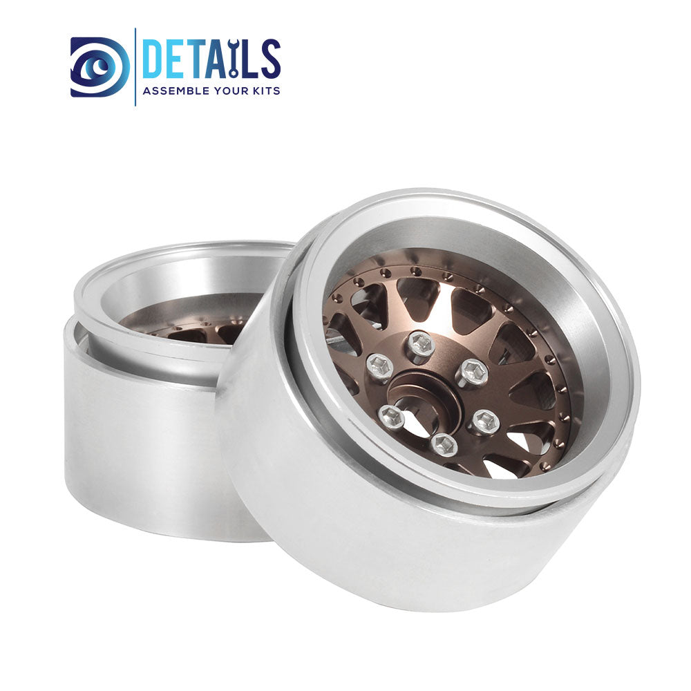 Hobby Details Offset -10mm Aluminum 1.9" Wheel Rim for 1/10 RC Crawler SCX10 Pro TRX4 VS4-10 Gen8 TRX6 CAPRA 4pcs/set A:Black B:Titanium C:Copper D:Blue