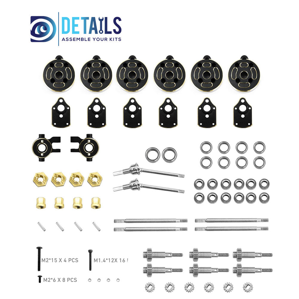 Brass TRX6M Portal Front Rear for 1/18 TRX4M 6X6 RC Crawler Car