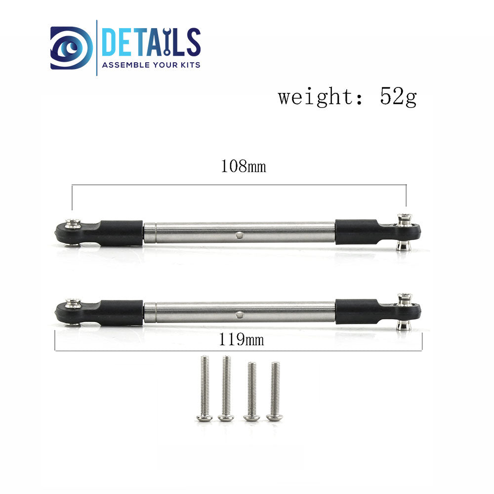 1/10 Traxxas MAXX V2 304 stainless steel Steering link  2pcs/set