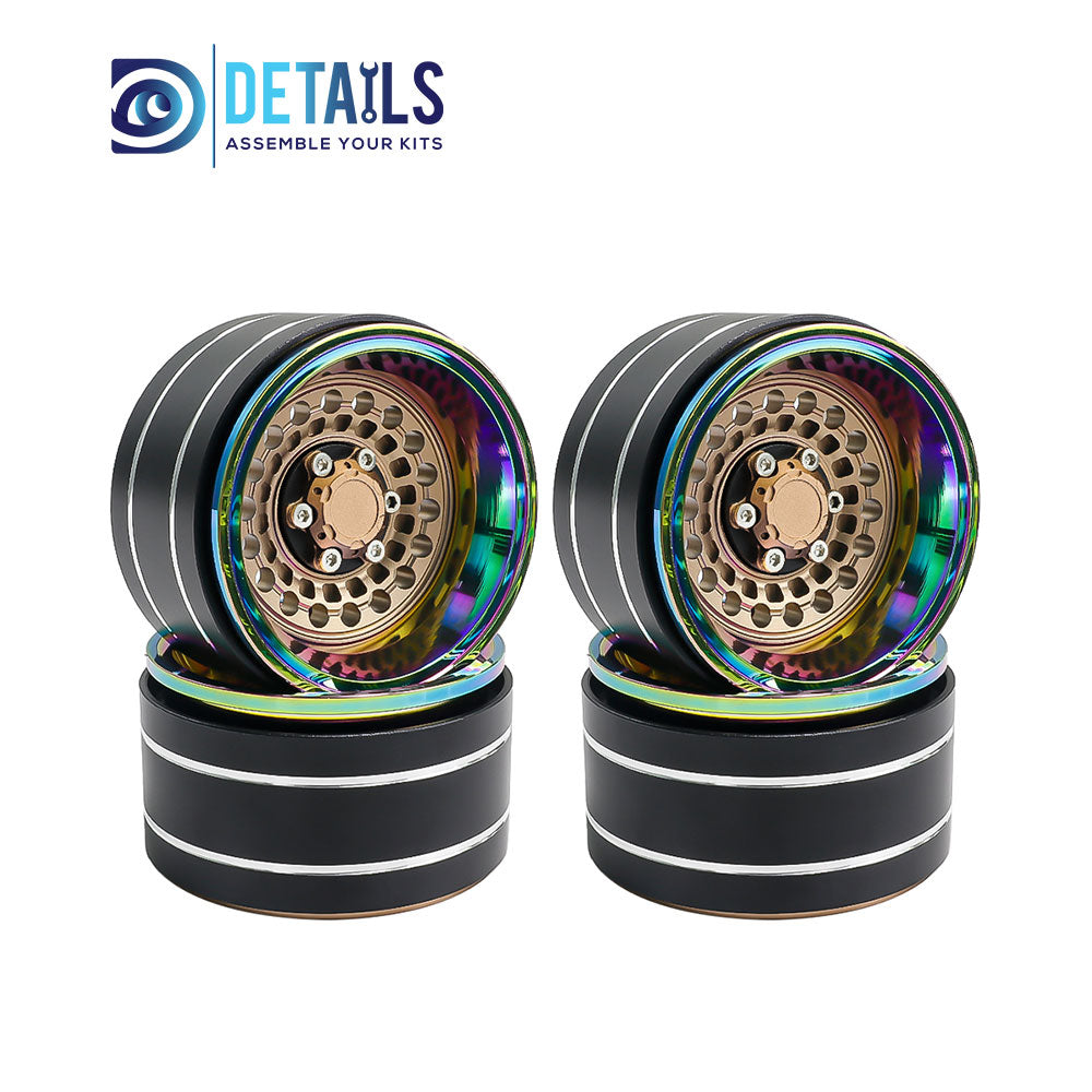 Hobby Details 1.9" Aluminum Crawler Wheels Dazzling colour 4pcs/set A:Copper B:Titanium C:Black