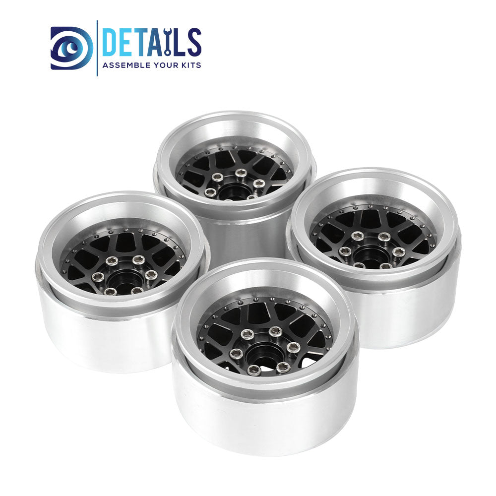 Hobby Details Offset -10mm Aluminum 1.9" Wheel Rim for 1/10 RC Crawler SCX10 Pro TRX4 VS4-10 Gen8 TRX6 CAPRA 4pcs/set A:Black B:Silver C:Titanium D:Copper