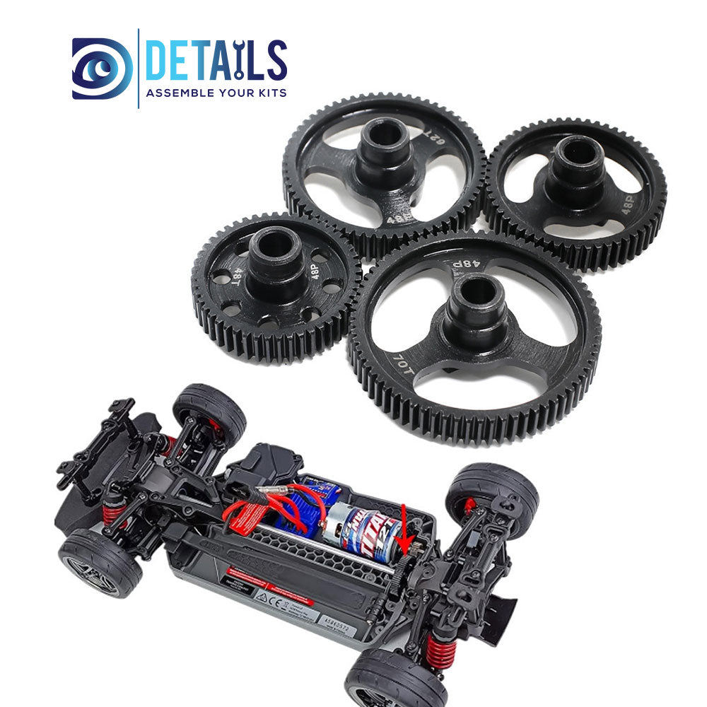 Steel Spur Gear 48DP 48/55/62/70T For Traxxas 1/10 Ford Bronco 4-TEC 2.0/3.0 Drift Ford Mustang 4pcs/set