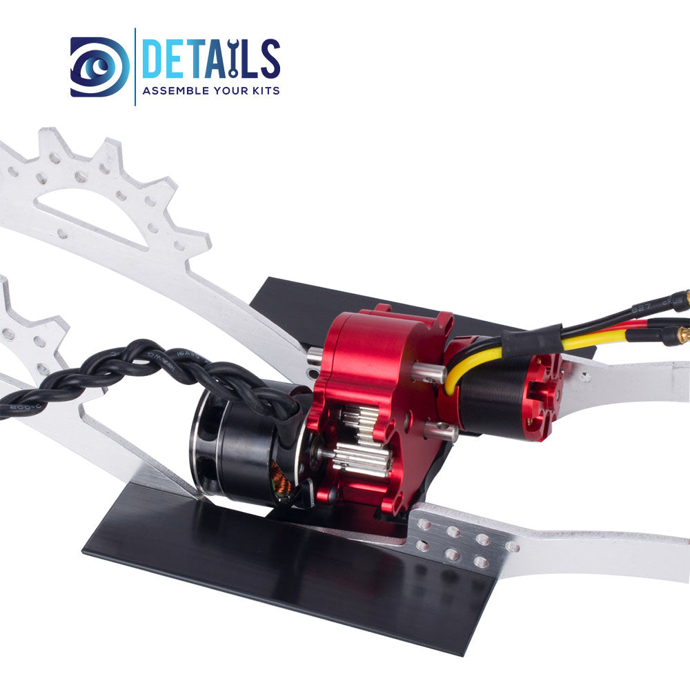Hobby Details CNC Aluminum Dual Transmission Overdrive Gearbox Installable 2 Motors for 1/10 RC Crawler Upgrade Parts A:Black B:Red C:Purple