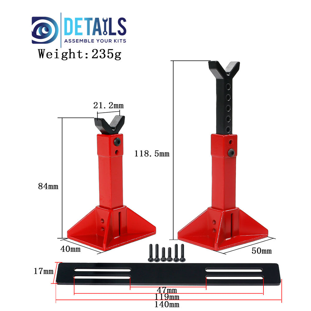 Metal Height Jack Stand for 1/18 1/10 1/8 1/7  Car 2pcs/set