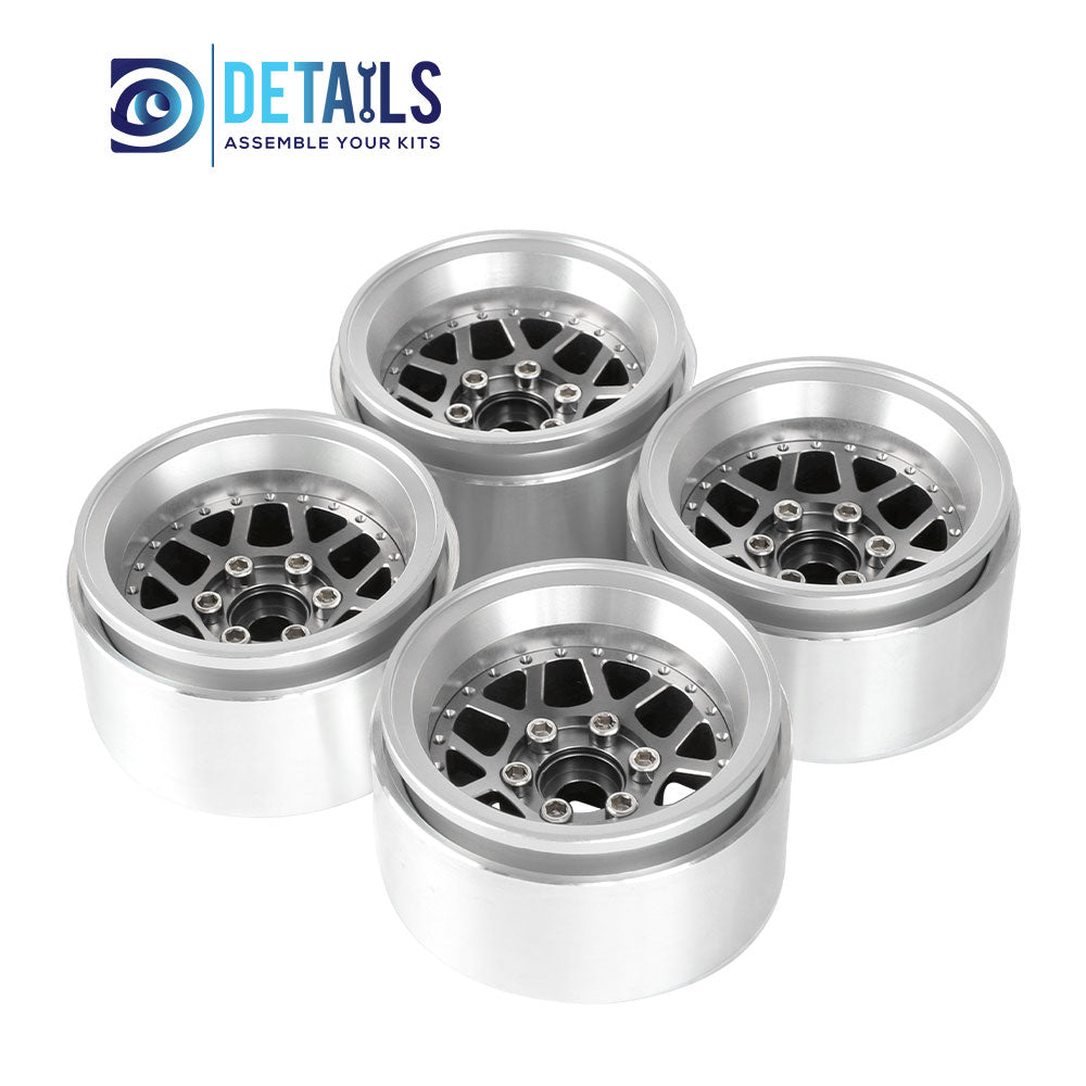 Hobby Details Offset -10mm Aluminum 1.9" Wheel Rim for 1/10 RC Crawler SCX10 Pro TRX4 VS4-10 Gen8 TRX6 CAPRA 4pcs/set A:Black B:Silver C:Titanium D:Copper