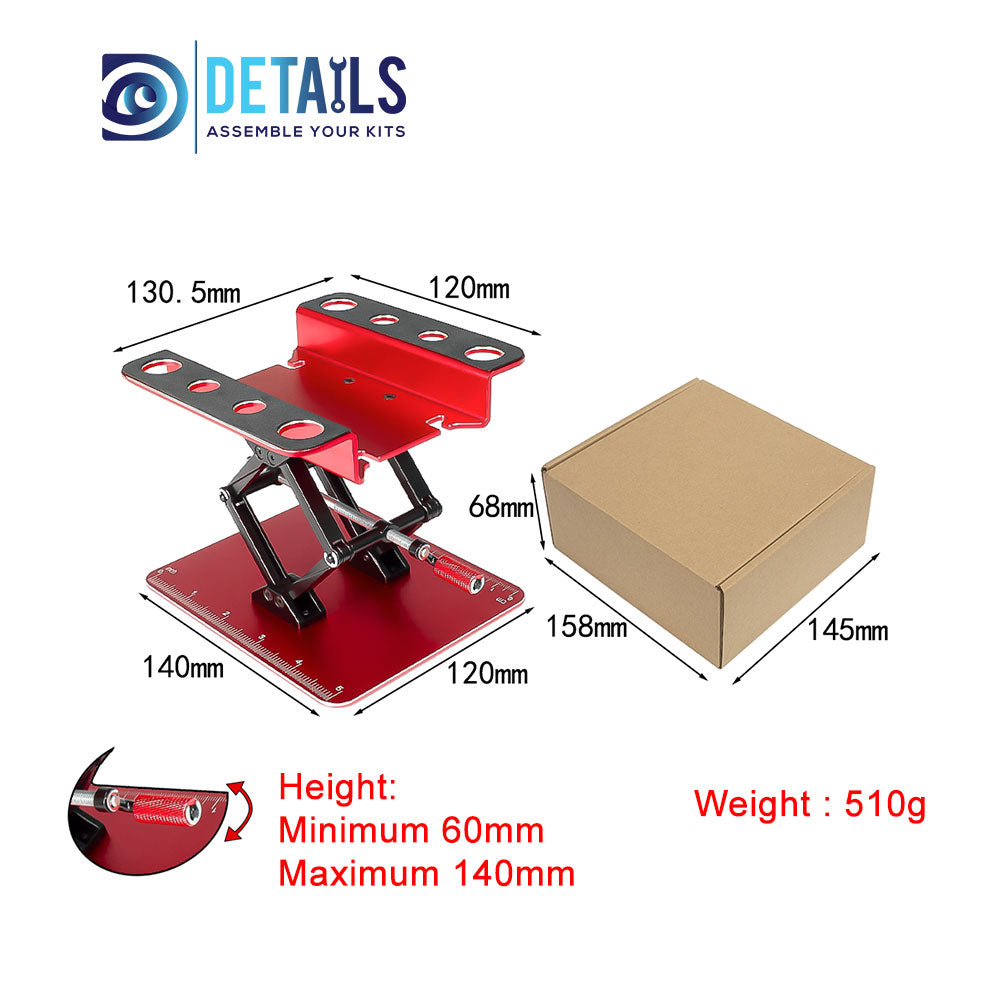Aluminum 1/8 1/10 1/16 Adjustable RC Car Stand For Rc Car Repair Assembly Display 60-140mm
