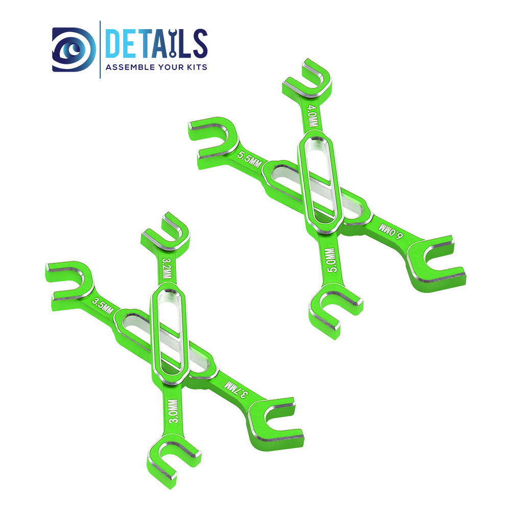 Hobby Details Aluminum Special Tool Wrench 3.0-3.2/3.5-3.7/4.0-5.0/5.5-6.0mm for Turnbuckles & Nuts RC Hobby Repair Tools 4pcs/set A:Red B:Blue C:Green D:Black