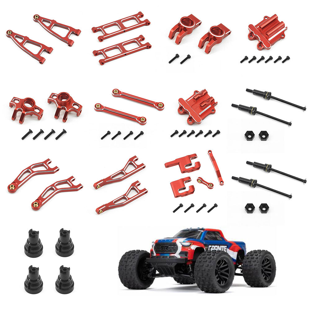 Aluminum Metal Set For ARRMA 1/18 GRANITE GROM Upgrade Parts  A：Blue silver B：Red silver