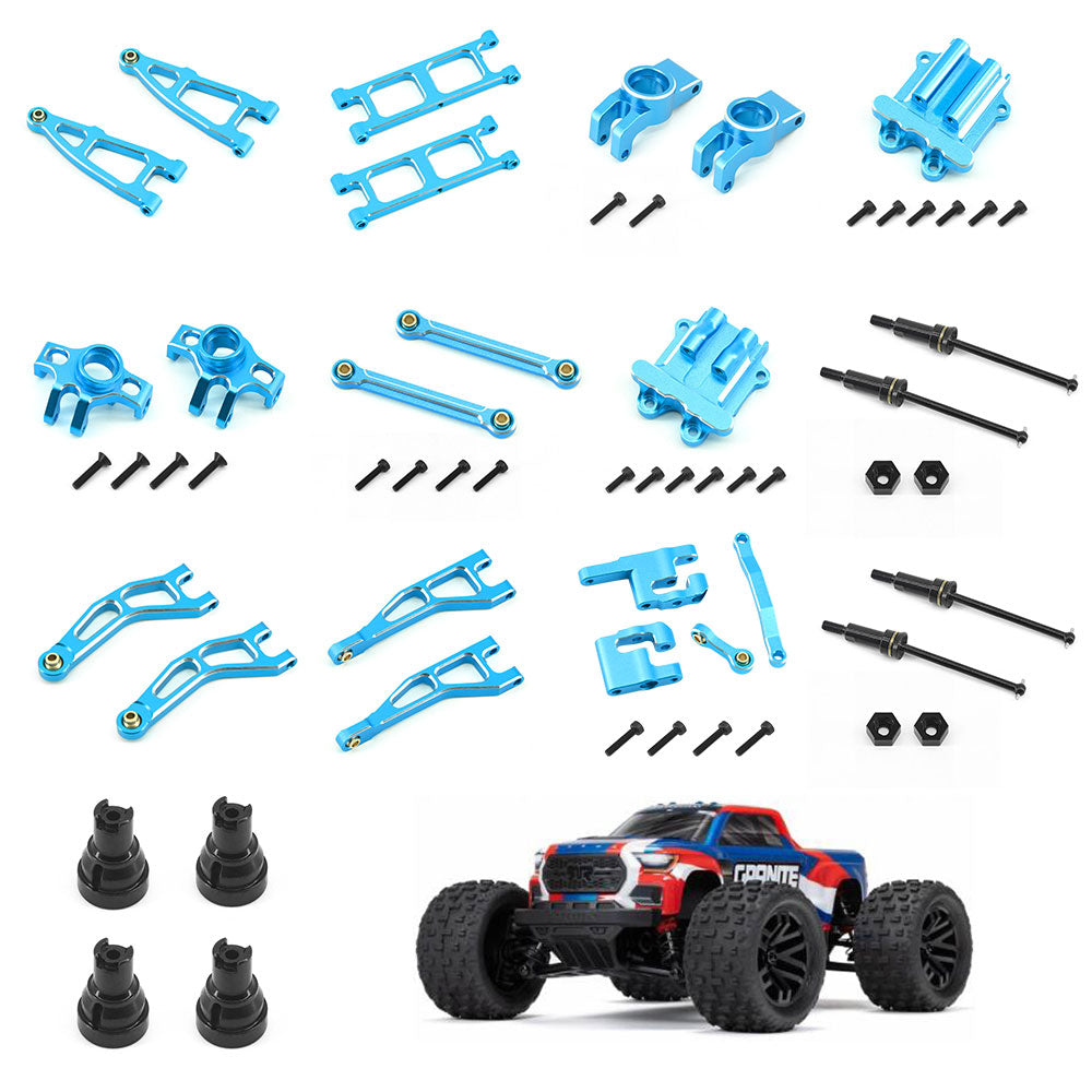 Aluminum Metal Set For ARRMA 1/18 GRANITE GROM Upgrade Parts  A：Blue silver B：Red silver