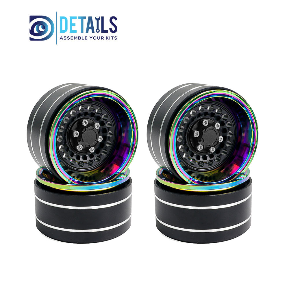 Hobby Details 1.9" Aluminum Crawler Wheels Dazzling colour 4pcs/set A:Copper B:Titanium C:Black
