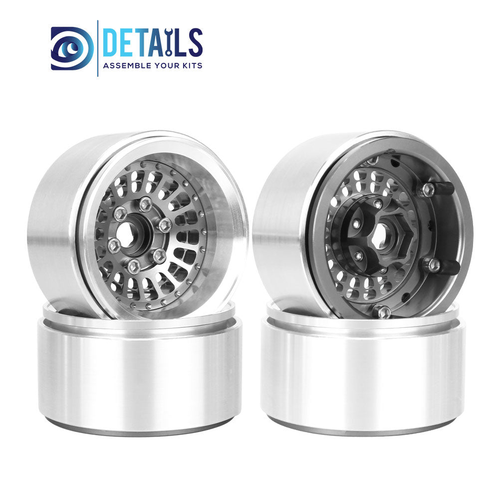 Offset -10mm Aluminum 1.9" Beadlock Wheel Rim for 1/10 RC Crawler SCX10 Pro TRX4 VS4-10 Gen8 TRX6 CAPRA 4pcs/set C