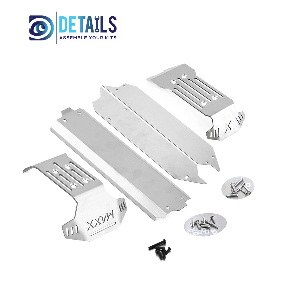 1/10 Traxxas MAXX V2.0 Longer Stainless Steel Chassis Armor Skid Plate Guard Parts Kit