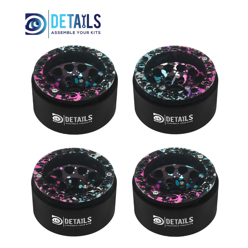 1.9" Rainbow Colored Beadlock Wheel Rim Aluminum Wheel for SCX10 TRX4 90046 1/10 cars