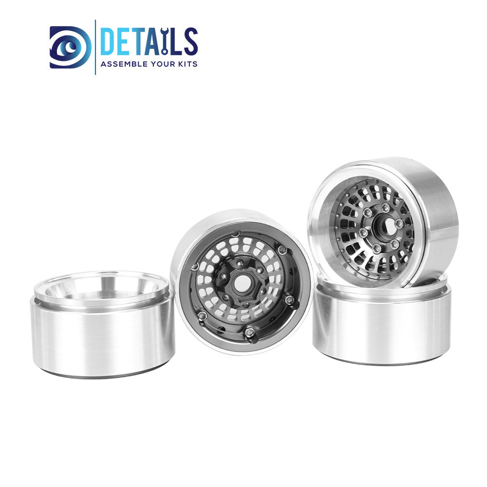 Offset -10mm Aluminum 1.9" Beadlock Wheel Rim for 1/10 RC Crawler SCX10 Pro TRX4 VS4-10 Gen8 TRX6 CAPRA 4pcs/set C