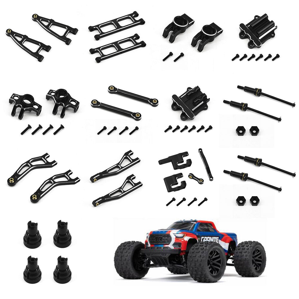 Aluminum Metal Set For ARRMA 1/18 GRANITE GROM Upgrade Parts  A：Blue silver B：Red silver