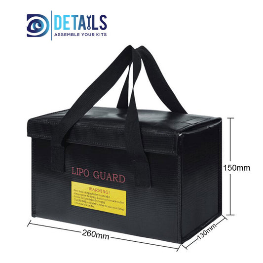 Fireproof Explosionproof Lipo Battery Safe Bag Black 260*130*150mm