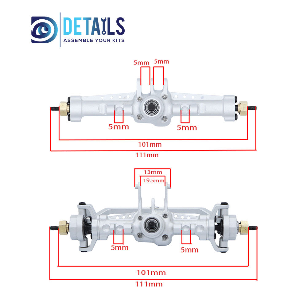 Aluminum Front&amp;Rear Axle Whole Set for TRX-4M 1/18 Car 2pcs/set
