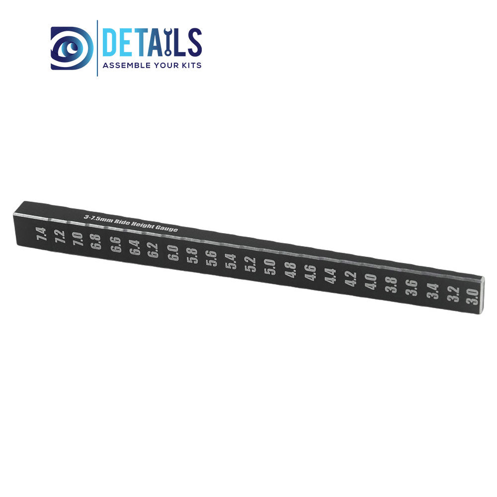 RC Car Tool 10mm Ride Height Droop Gauge Adjuster Ruler Measuring for RC On-Road Drift 3.0-7.4mm