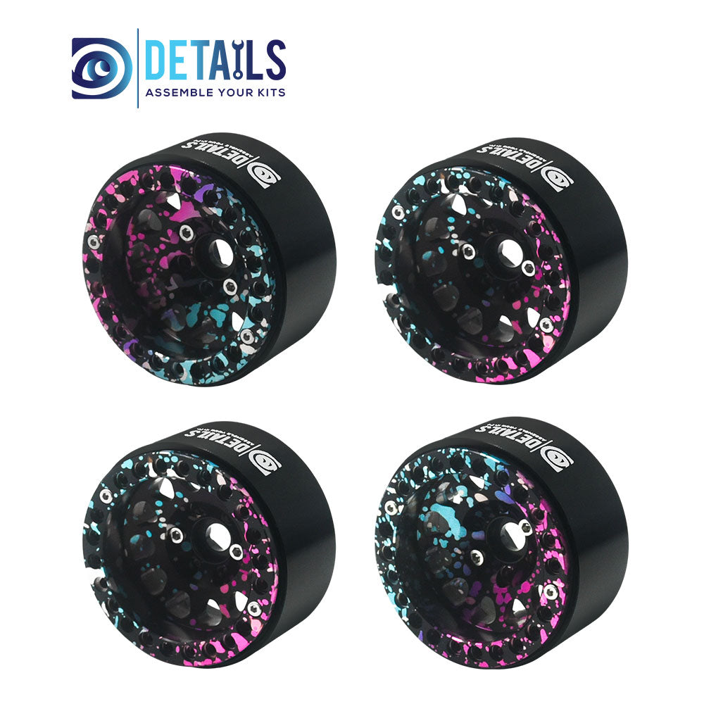 1.9" Rainbow Colored Beadlock Wheel Rim Aluminum Wheel for SCX10 TRX4 90046 1/10 cars