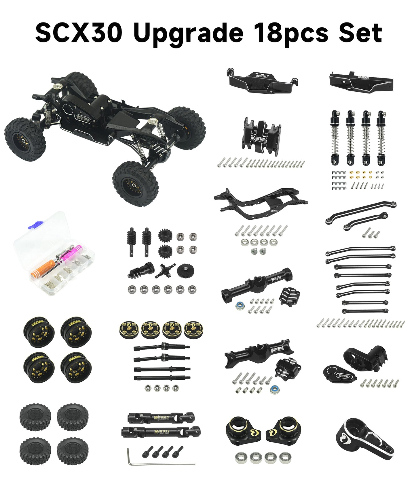 Hobbydetails SCX30 upgrading Parts Red Color 18sets