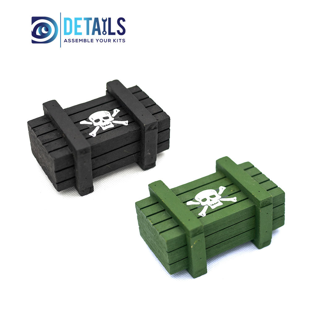 Hobby Details Wooden Box Decorative Accessory for 1/10 RC Crawler A:Black B:Army Green