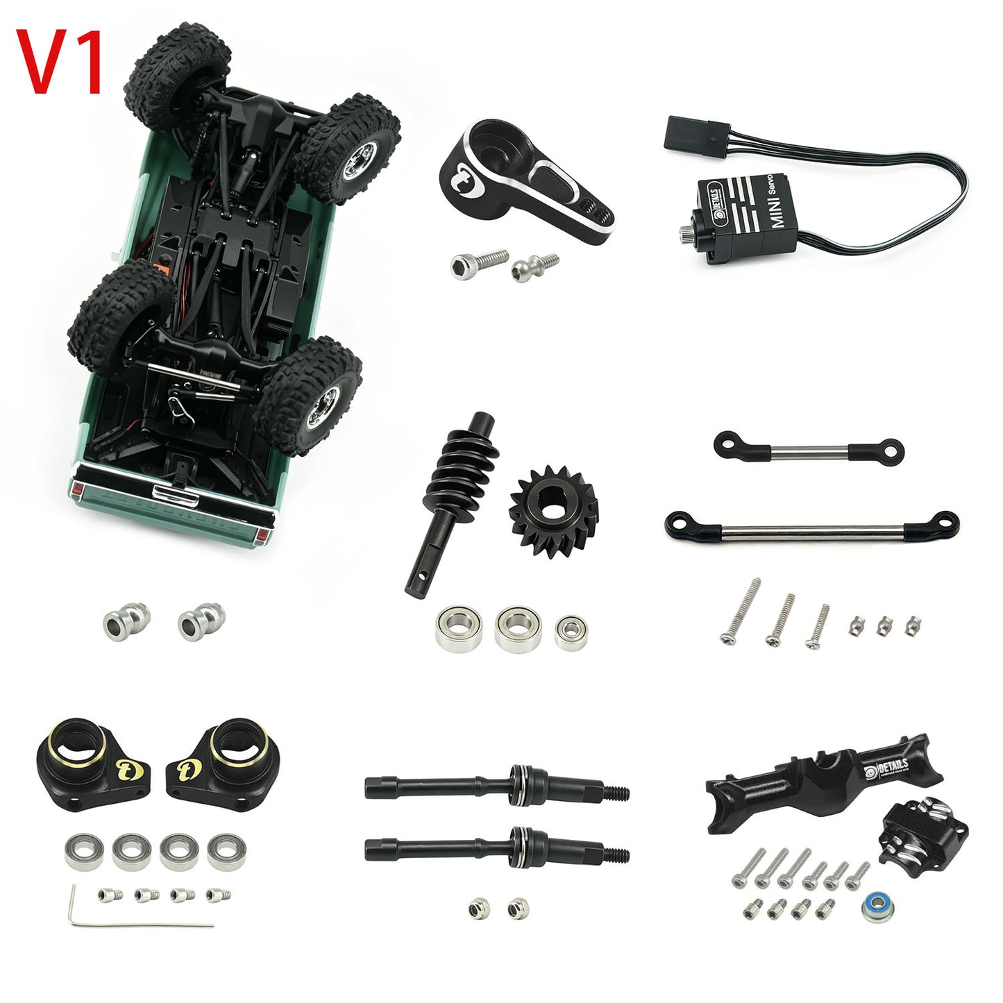 Hobbydetails SCX30 Four-wheel Steer Set