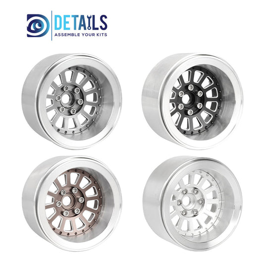 Hobby Details Offset -10mm Aluminum 2.2" Wheel Rim for 1/10 RC Crawler SCX10 Pro TRX4 VS4-10 Gen8 TRX6 CAPRA 4pcs/set A:Black B:Silver C:Titanium D:Copper