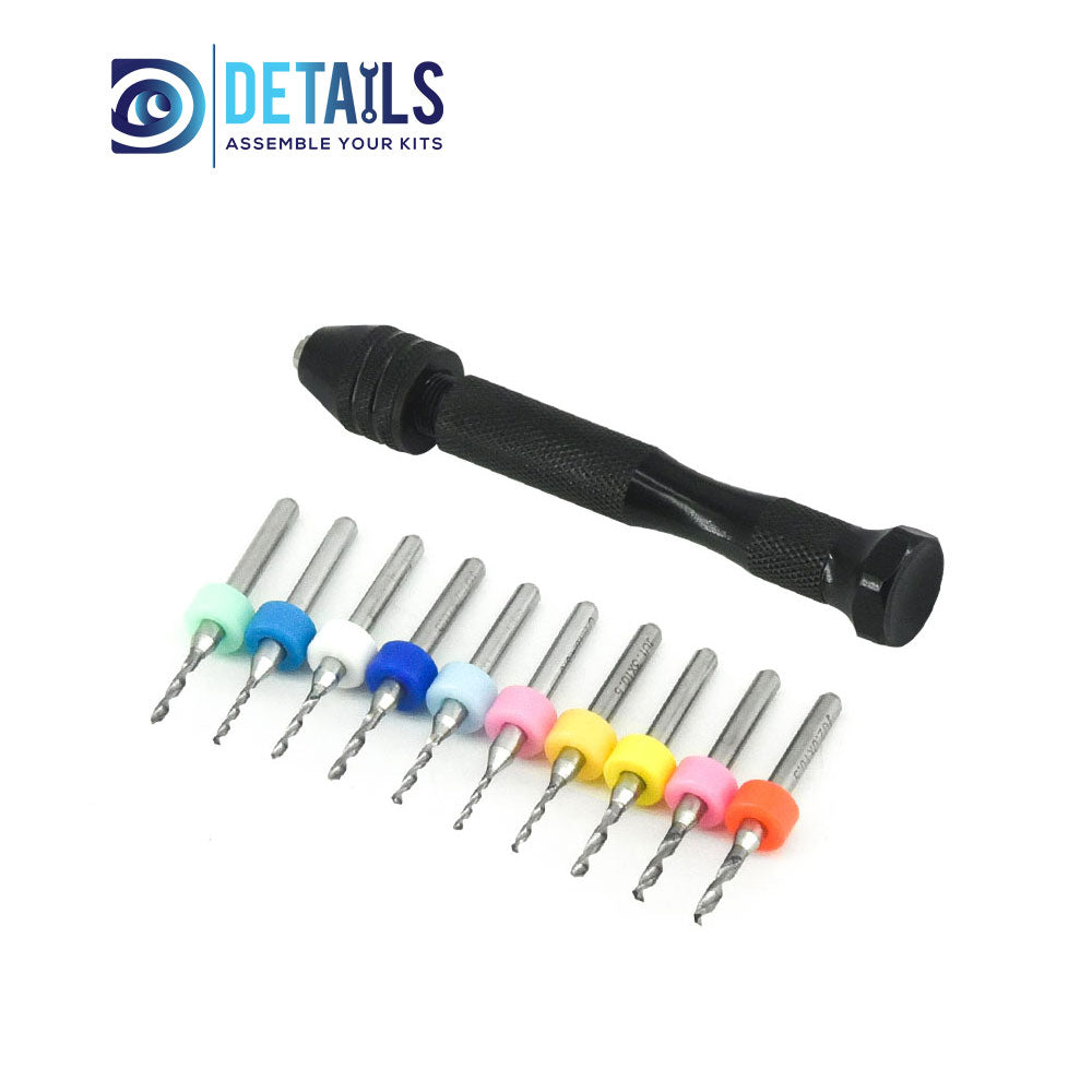 1.1 ~ 2.0mm Precision Shock Piston Drill Bit / Hand Drill set