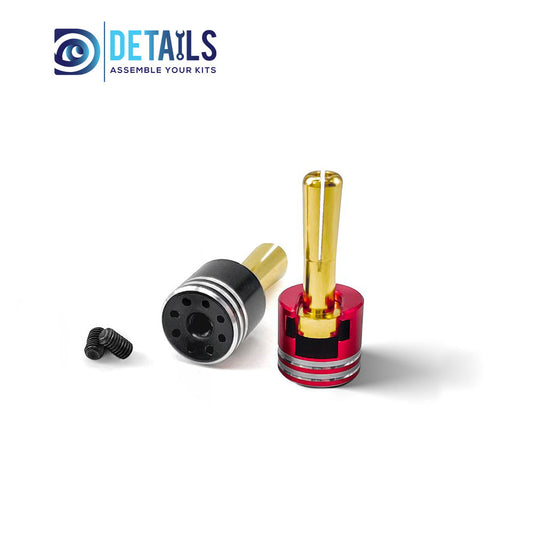 Hobby Details Heatsink Bullet Plug Grips with 4/5mm Bullets (Black/Red) with Holes