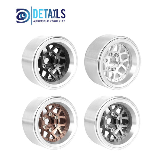 Hobby Details Offset -10mm Aluminum 1.9" Wheel Rim for 1/10 RC Crawler SCX10 Pro TRX4 VS4-10 Gen8 TRX6 CAPRA 4pcs/set A:Black B:Silver C:Titanium D:Copper