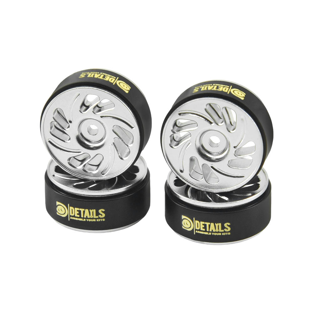 Hobbydetails Aluminum 0.7" Beadlock Wheel, Brass Outside Ring for SCX30 Cars 4pcs/set