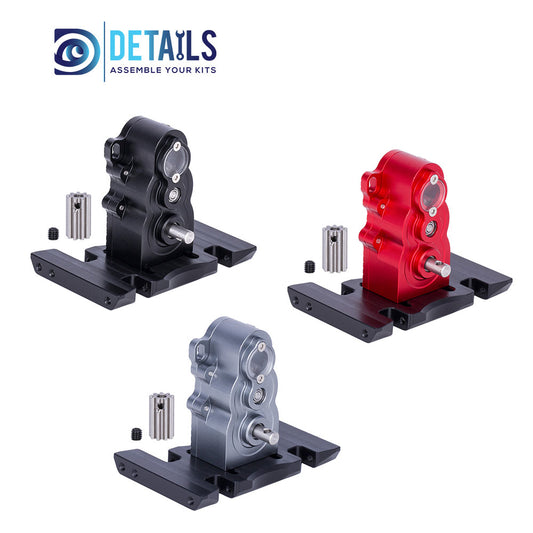 Hobby Details Aluminum CNC Vertical Gear Box High Performance Gearbox for 1/10 RC Crawler Car Upgrade Parts A:Black B:Red C:Titanium