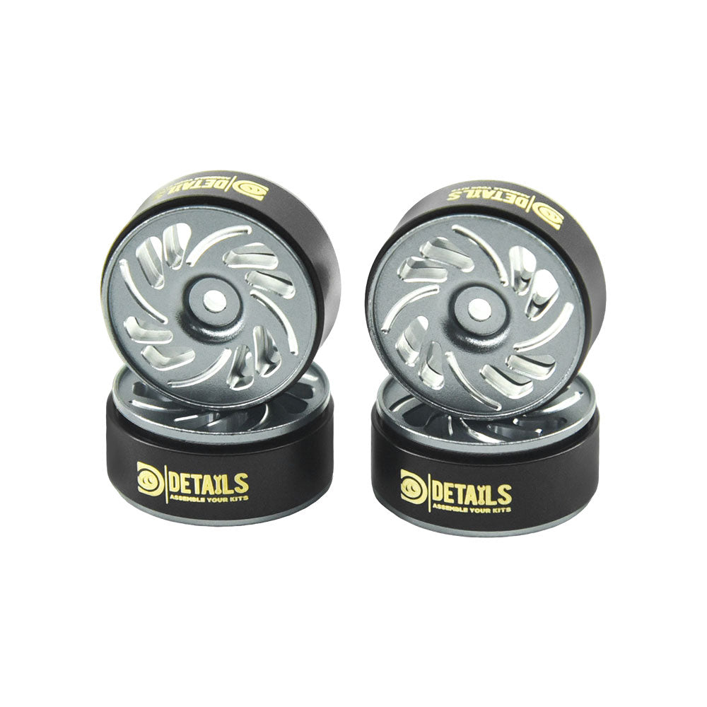 Hobbydetails Aluminum 0.7" Beadlock Wheel, Brass Outside Ring for SCX30 Cars 4pcs/set