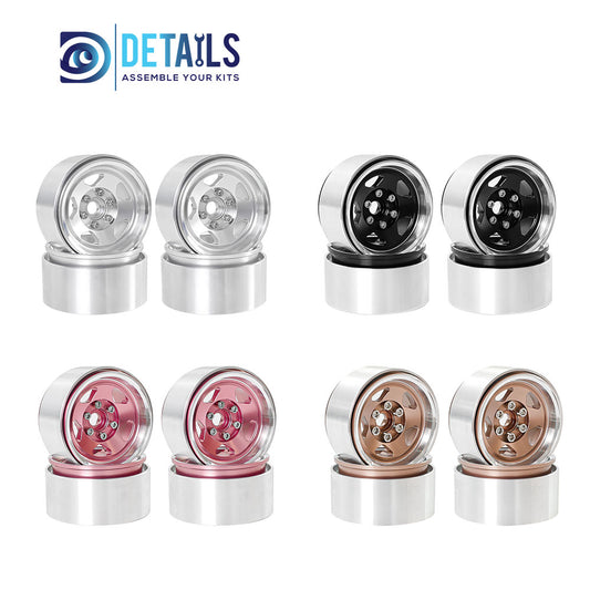 Hobby Details Aluminum 1.9" Wheel Rim for 1/10 RC Crawler SCX10 Pro TRX4 VS4-10 Gen8 TRX6 CAPRA 4pcs/set A:Silver B:Black C:Pink D:Copper