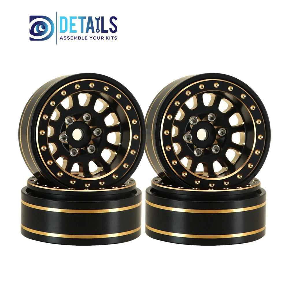 1.1" Brass Crawler Wheels black gold color For SCX24 TRX4M 4pcs/set