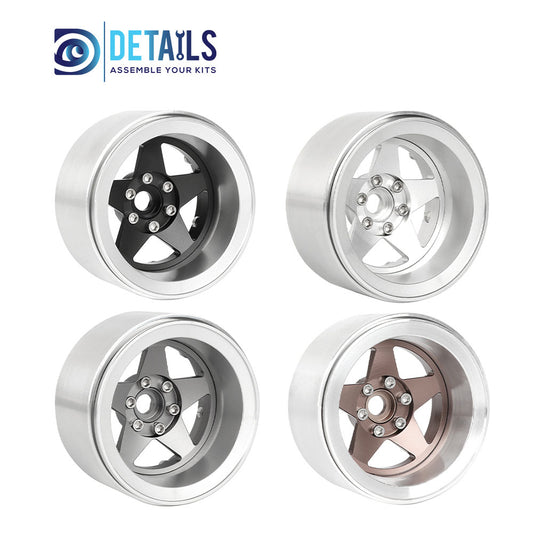 Hobby Details Offset -10mm Aluminum 2.2" Wheel Rim for 1/10 RC Crawler SCX10 Pro TRX4 VS4-10 Gen8 TRX6 CAPRA 4pcs/set A:Black B:Silver C:Titanium D:Copper