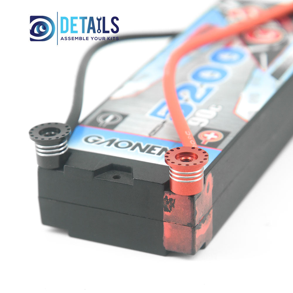 Heatsink Bullet Plug Grips with 4mm Bullets (Black/Red)