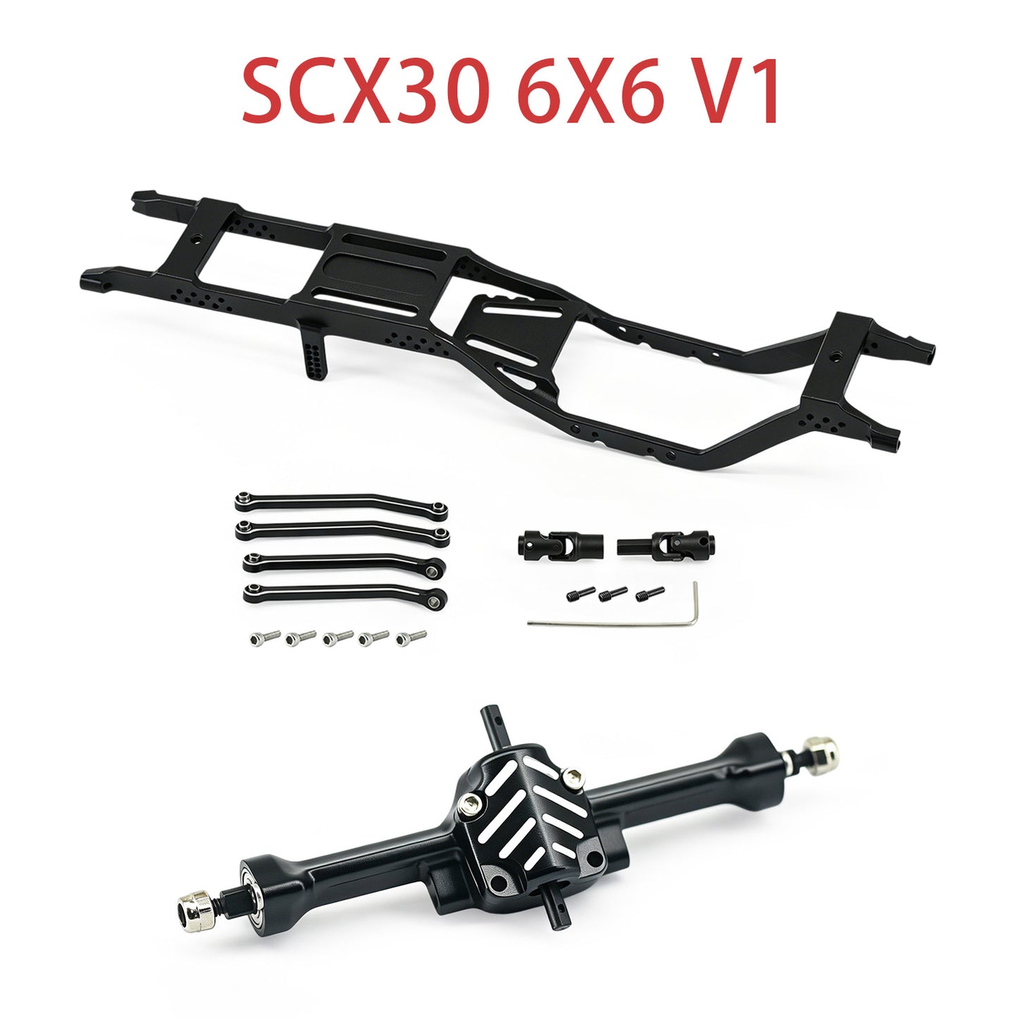 Hobbydetails SCX30 6X6 Metal Parts Aluminum Set