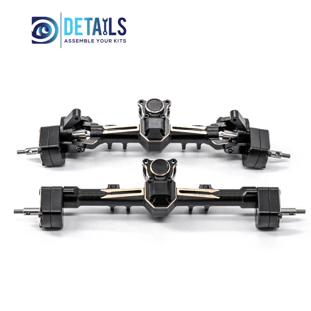 Brass SCX24 Portal Straight Front Rear Axle for 1/24 RC Crawler Car